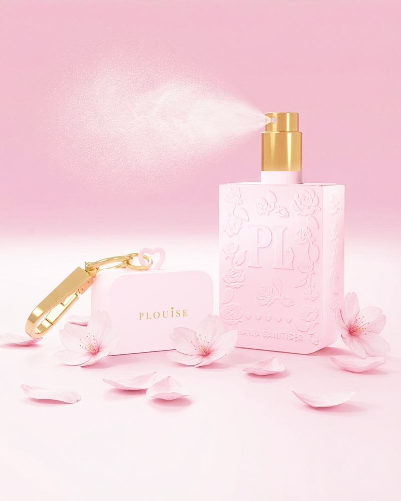 Pink P.Louise hånddesinfektionsspray i kirsebærblomst