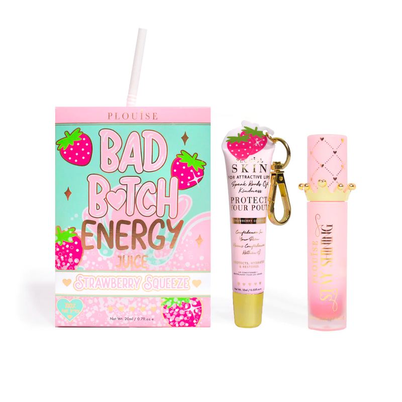 Bad Bitch Energy Lip Conditioner & Lip Oil Duo - Jordbær