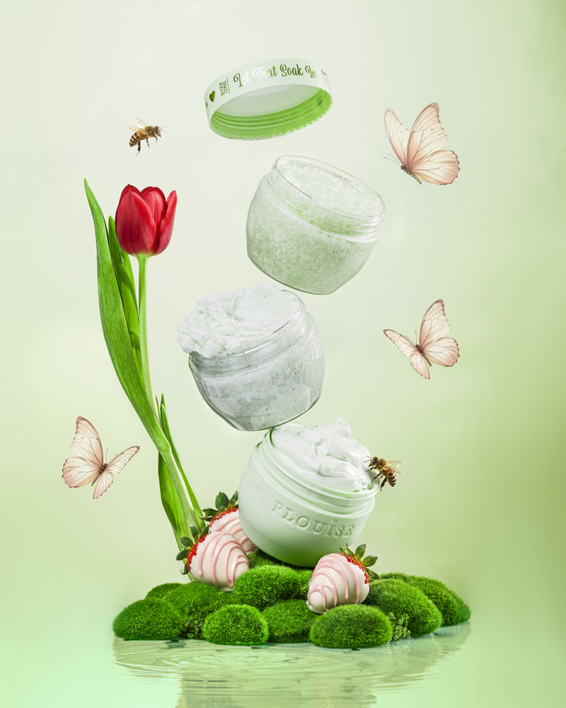 Hop ind i Self-Care Body Butter, Body Scrub & Badesalt sæt