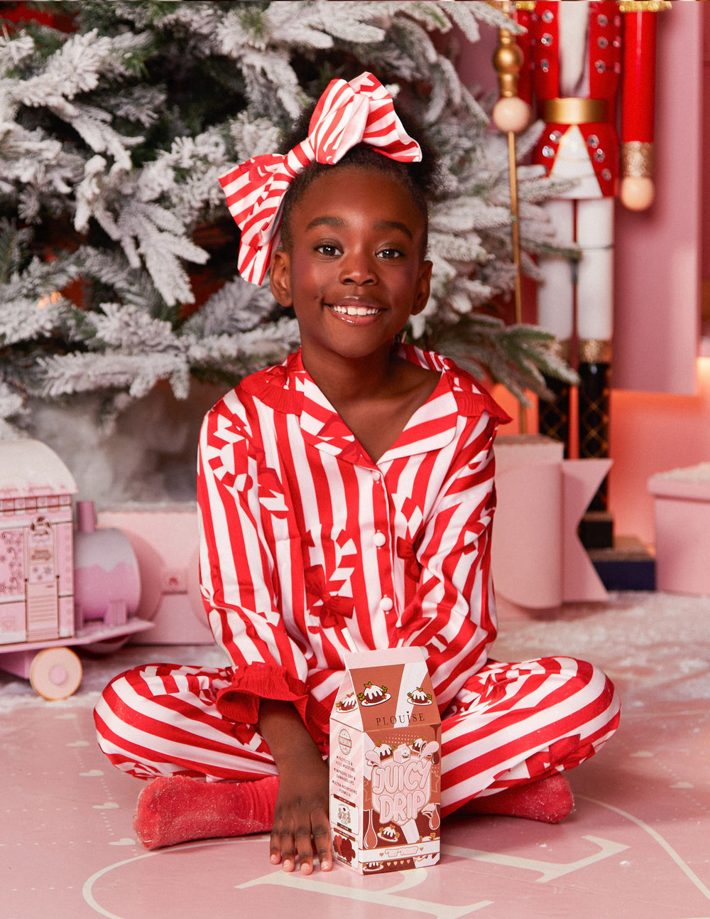 Candy Cane julehårsløjfe