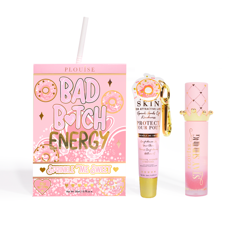 Bad Bitch Energy Lip Conditioner & Lip Oil Duo - Jordbær