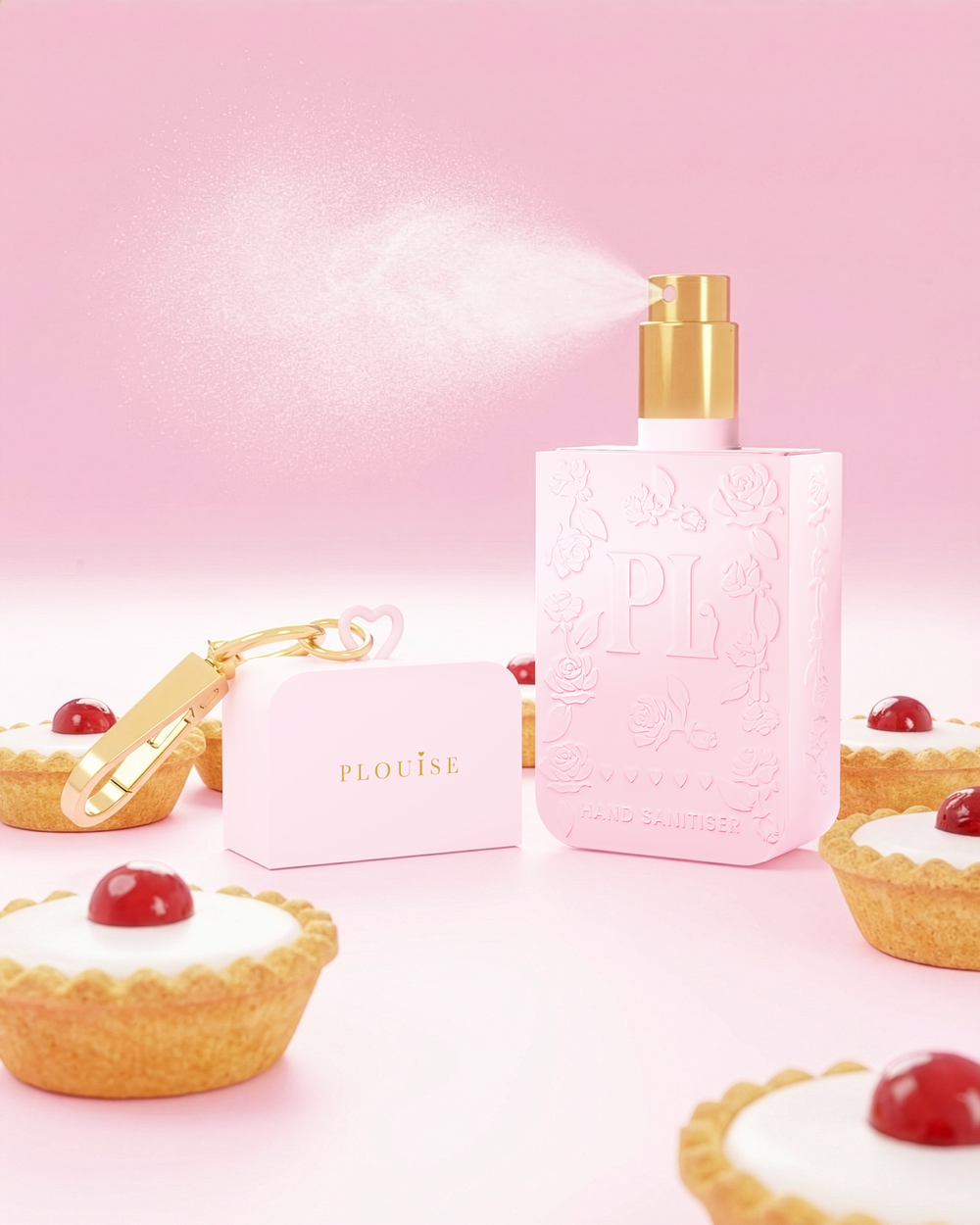 Pink P.Louise kirsebær bakewell hånddesinfektionsspray