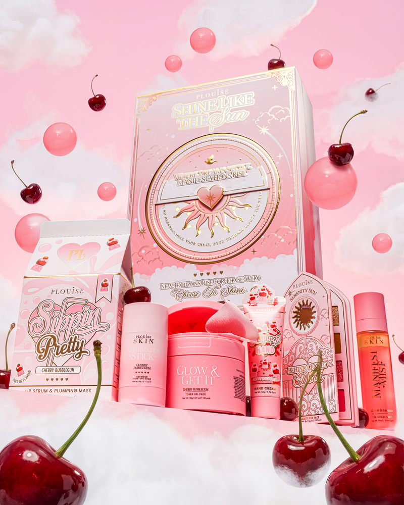 P.Louise Shine Like The Sun Set emballage og produkter