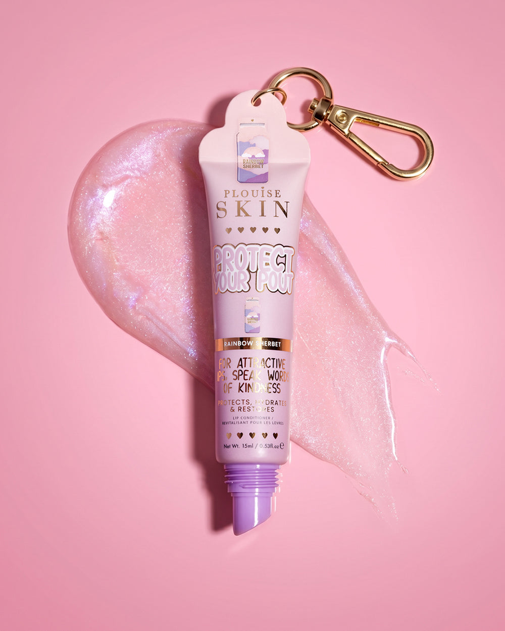 P.Louise Protect Your Pout Acondicionador de labios con purpurina Rainbow Sherbet