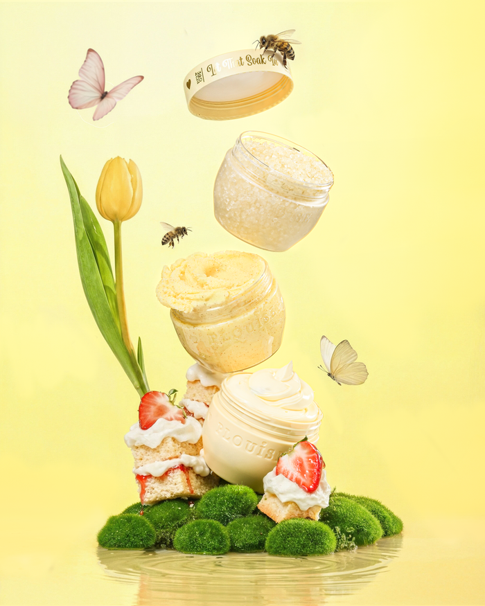 Hop ind i Self-Care Body Butter, Body Scrub & Badesalt sæt