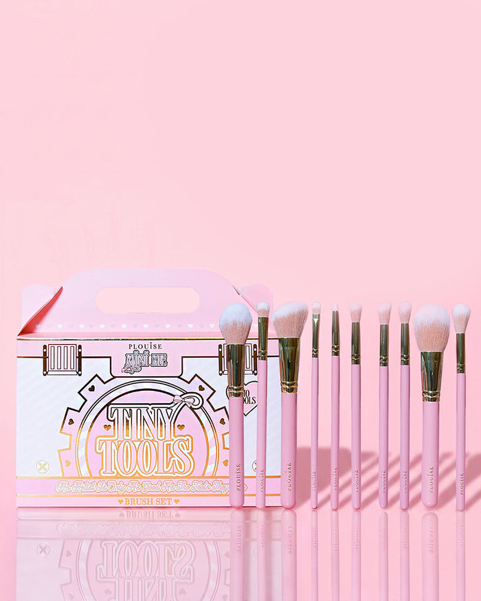 Juego de brochas de maquillaje para principiantes de 10 piezas Tiny Tools
