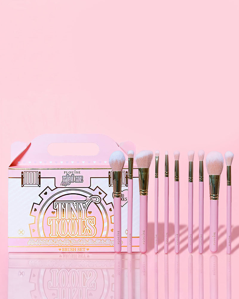 Juego de brochas de maquillaje para principiantes de 10 piezas Tiny Tools