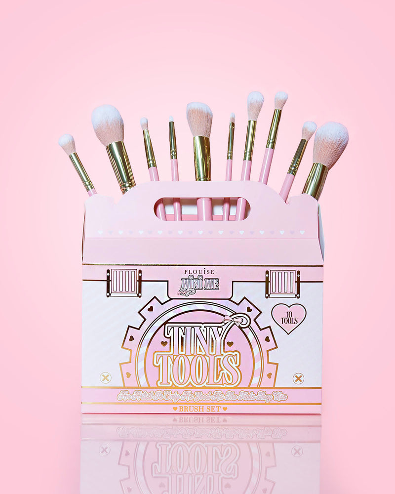 Juego de brochas de maquillaje para principiantes de 10 piezas Tiny Tools