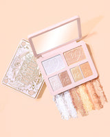 Paleta de brillo para ojos y rostro de P.Louise Which The Feather con muestras